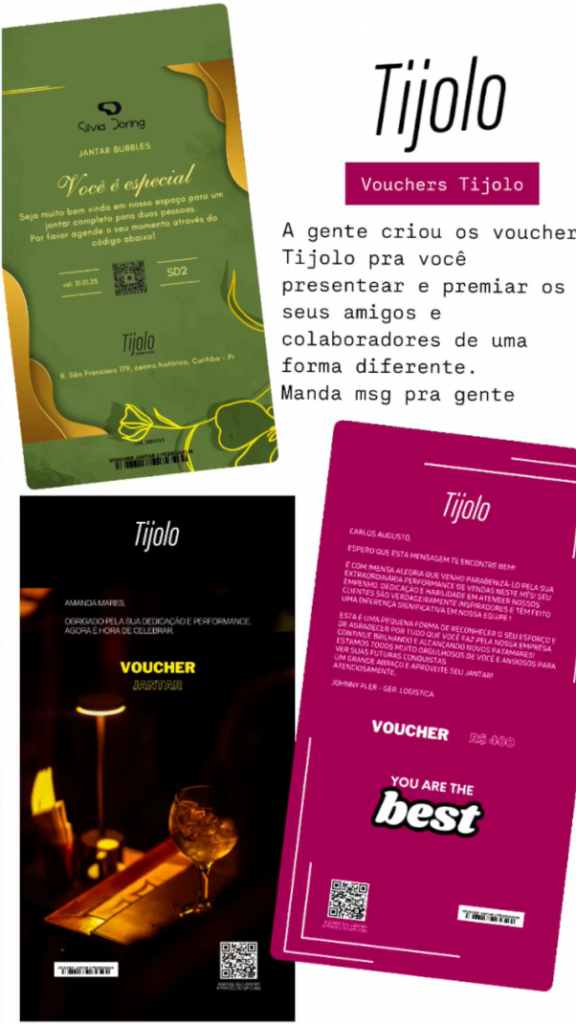 Imagem propaganda vouchers Tijolo Restaurante